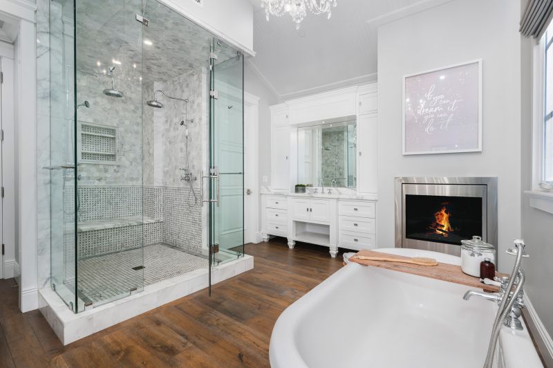 Spa-Style Shower with Glass Walls